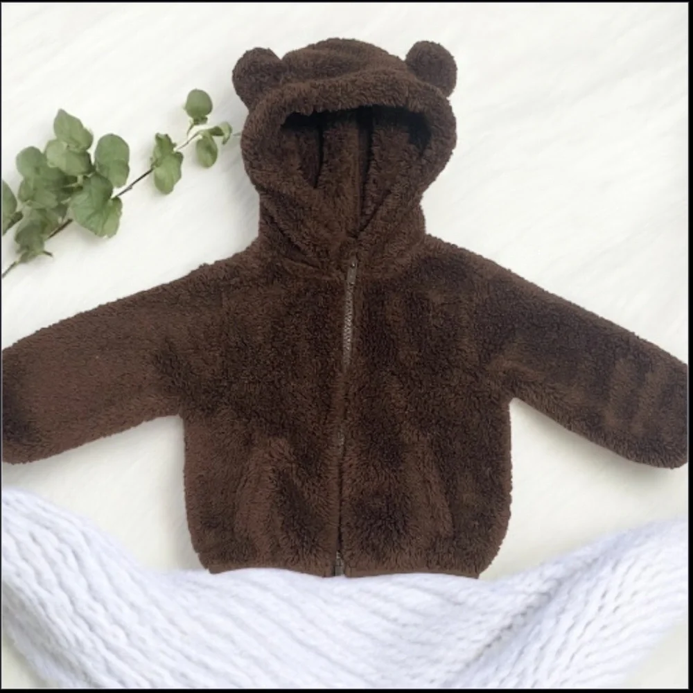 Old Navy Brown Furry Bear Hoodie for Kids